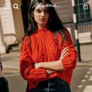 Sezane Diego Jumper Orange Red Size XS Sold Out Online Spring/Fall